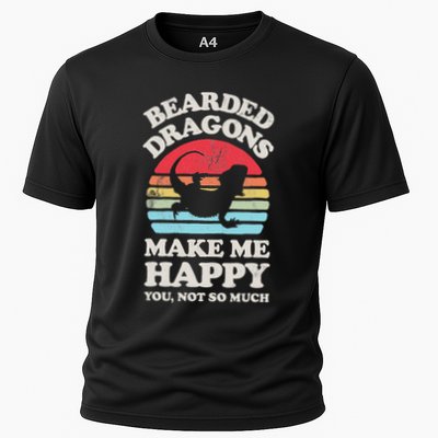Bearded Dragons Make Me Happy Lizard Reptile Lover Retro Cooling Performance Crew T-Shirt