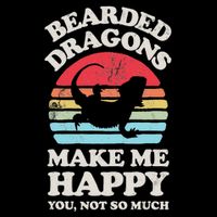 Bearded Dragons Make Me Happy Lizard Reptile Lover Retro Full-Length Apron With Pockets