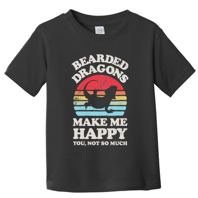 Bearded Dragons Make Me Happy Lizard Reptile Lover Retro Toddler T-Shirt