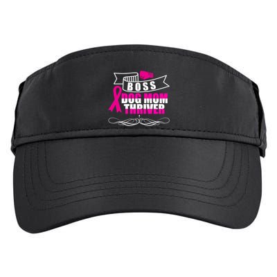 Boss Dog Mom Thriver Cancer Awareness Gift Adult Drive Performance Visor
