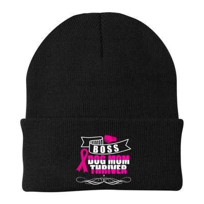 Boss Dog Mom Thriver Cancer Awareness Gift Beanie