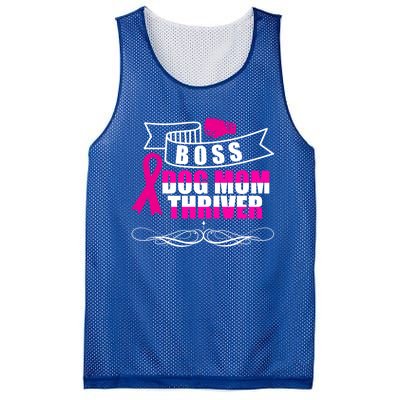 Boss Dog Mom Thriver Cancer Awareness Gift Mesh Reversible Basketball Jersey Tank