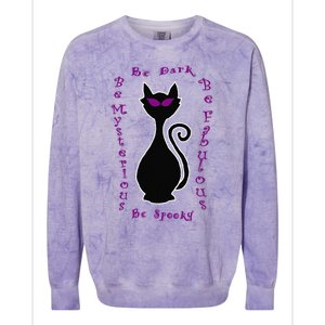 Be Dark Mysterious Spooky Fabulous! Halloween Black Cat Colorblast Crewneck Sweatshirt