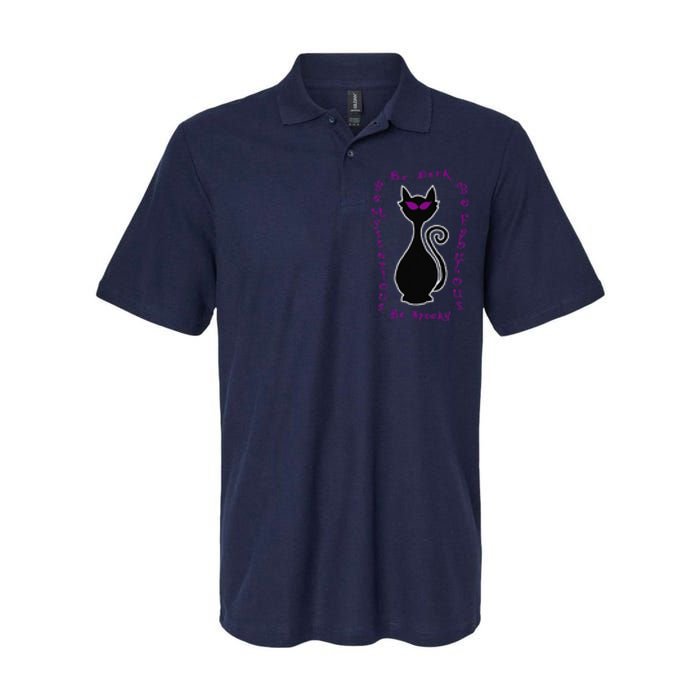 Be Dark Mysterious Spooky Fabulous! Halloween Black Cat Softstyle Adult Sport Polo