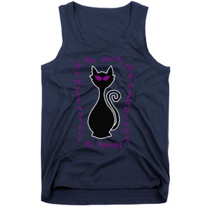 Be Dark Mysterious Spooky Fabulous! Halloween Black Cat Tank Top