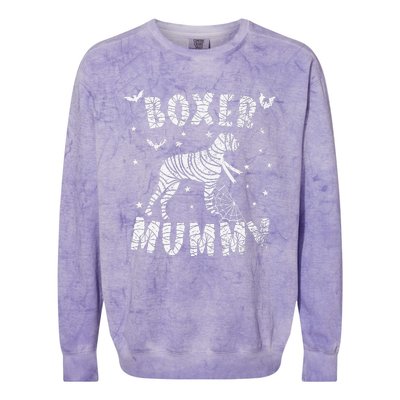 Boxer dog Mummy Halloween Colorblast Crewneck Sweatshirt