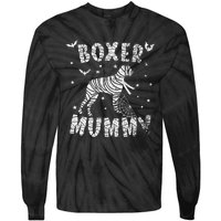 Boxer dog Mummy Halloween Tie-Dye Long Sleeve Shirt