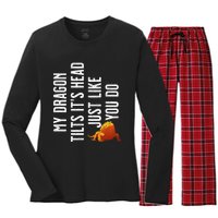 Bearded Dragon My Dragon Tilts ItS Head Just Like You Do Women's Long Sleeve Flannel Pajama Set 