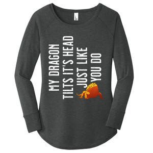 Bearded Dragon My Dragon Tilts ItS Head Just Like You Do Women's Perfect Tri Tunic Long Sleeve Shirt