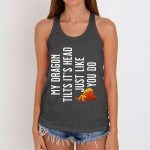 Bearded Dragon My Dragon Tilts ItS Head Just Like You Do Women's Knotted Racerback Tank