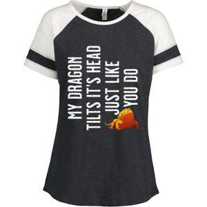 Bearded Dragon My Dragon Tilts ItS Head Just Like You Do Enza Ladies Jersey Colorblock Tee