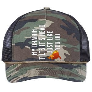 Bearded Dragon My Dragon Tilts ItS Head Just Like You Do Retro Rope Trucker Hat Cap