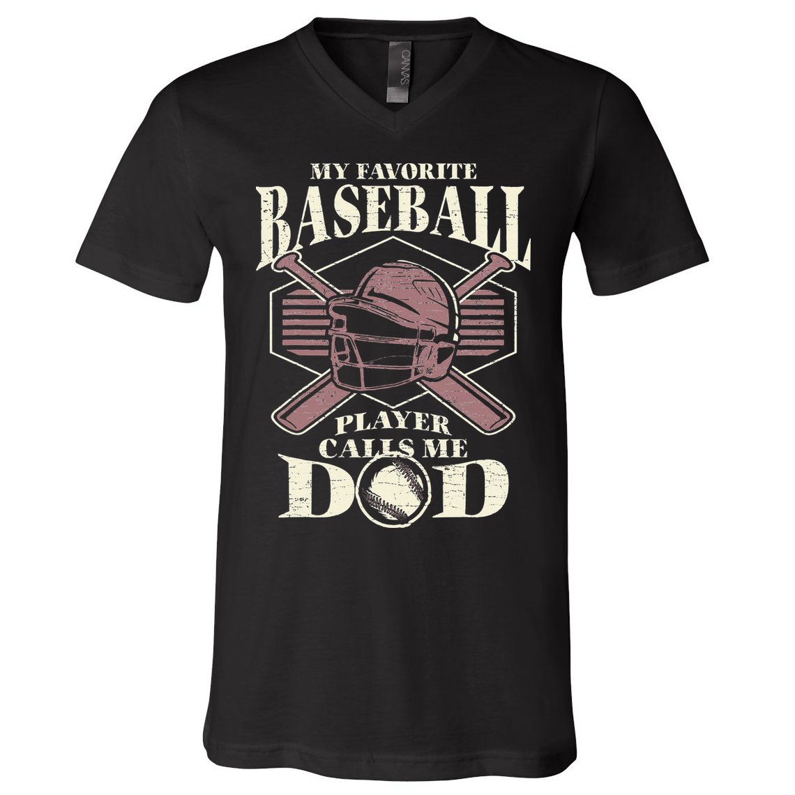 Baseball Dad My Favorite Baseball Player Calls Me Dad V-Neck T-Shirt