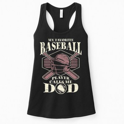 Baseball Dad My Favorite Baseball Player Calls Me Dad Womens Tank Top