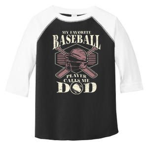 Baseball Dad My Favorite Baseball Player Calls Me Dad Toddler Fine Jersey T-Shirt