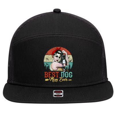 Best Dog Mom Ever 7 Panel Mesh Trucker Snapback Hat