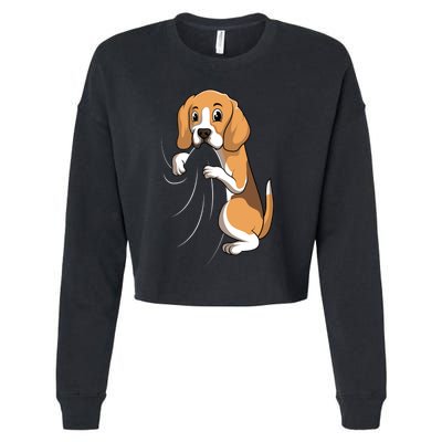 Beagle Dog Mom Women Cropped Pullover Crew