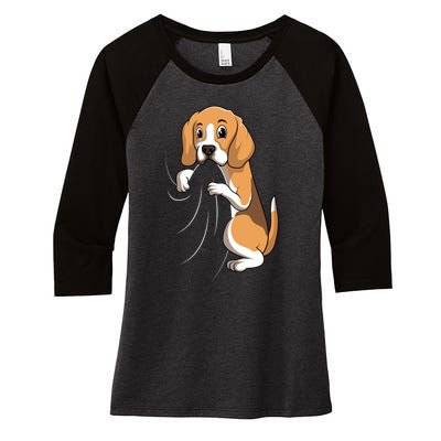 Beagle Dog Mom Women Women's Tri-Blend 3/4-Sleeve Raglan Shirt