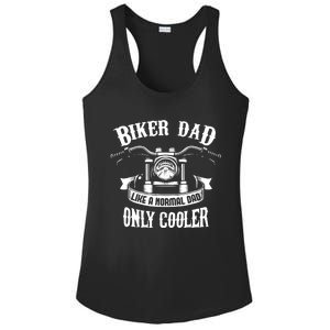 Biker Dad Motorcycle Father's Day Design for Fathers Ladies PosiCharge Competitor Racerback Tank