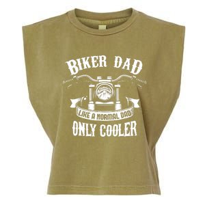 Biker Dad Motorcycle Father's Day Design for Fathers Garment-Dyed Women's Muscle Tee