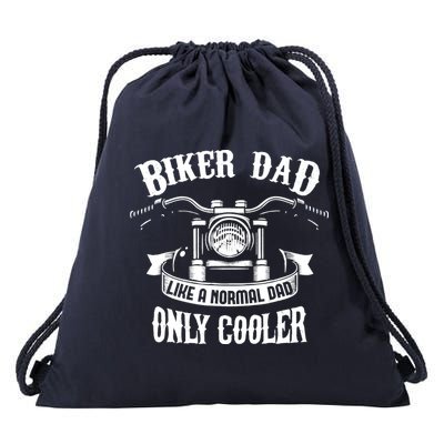 Biker Dad Motorcycle Father's Day Design for Fathers Drawstring Bag
