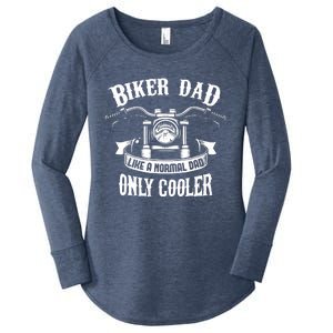 Biker Dad Motorcycle Father's Day Design for Fathers Women's Perfect Tri Tunic Long Sleeve Shirt