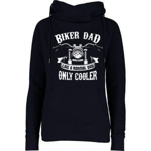 Biker Dad Motorcycle Father's Day Design for Fathers Womens Funnel Neck Pullover Hood