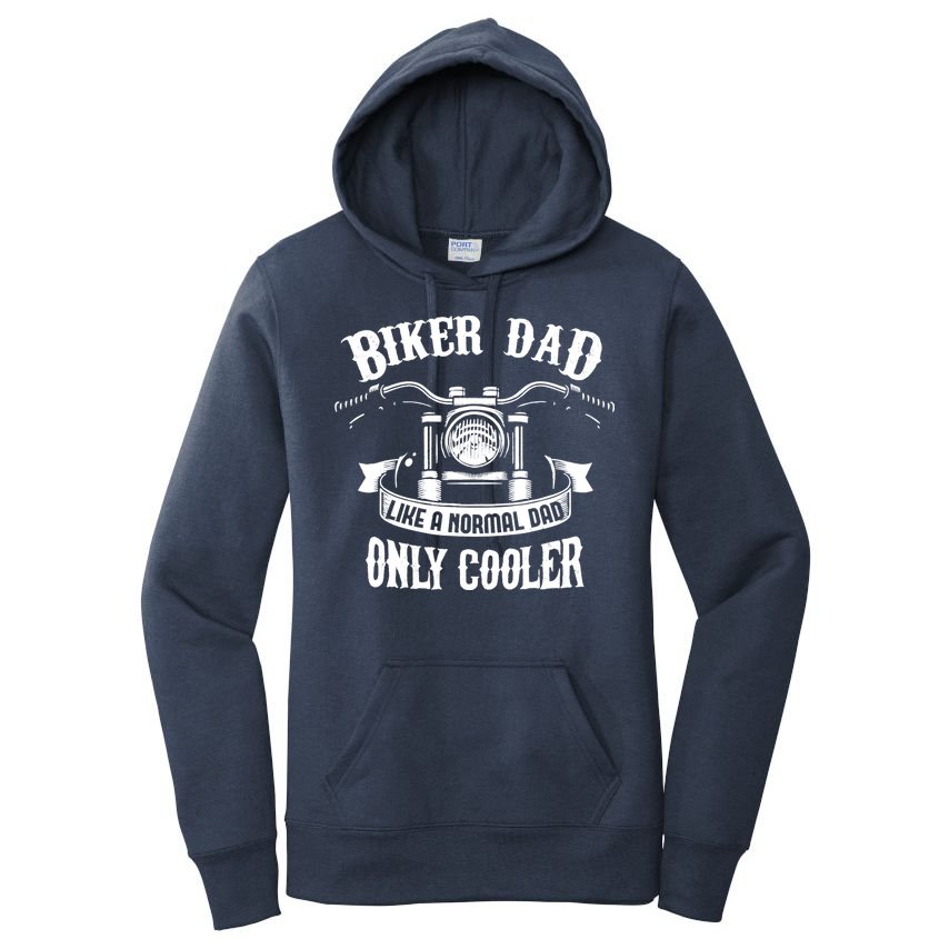 Biker Dad Motorcycle Father's Day Design for Fathers Women's Pullover Hoodie
