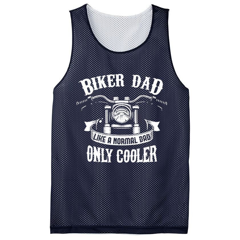 Biker Dad Motorcycle Father's Day Design for Fathers Mesh Reversible Basketball Jersey Tank