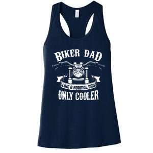 Biker Dad Motorcycle Father's Day Design for Fathers Women's Racerback Tank