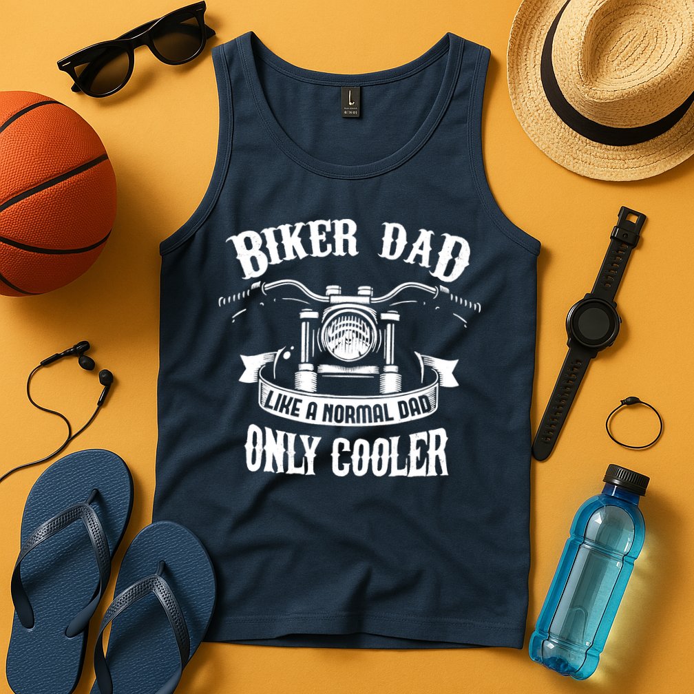 Biker Dad Motorcycle Father's Day Design for Fathers Tank Top