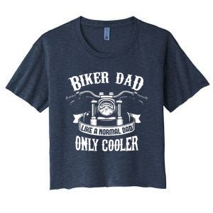 Biker Dad Motorcycle Father's Day Design for Fathers Women's Crop Top Tee