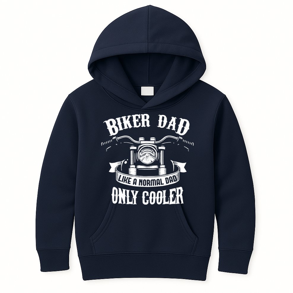 Biker Dad Motorcycle Father's Day Design for Fathers Kids Hoodie