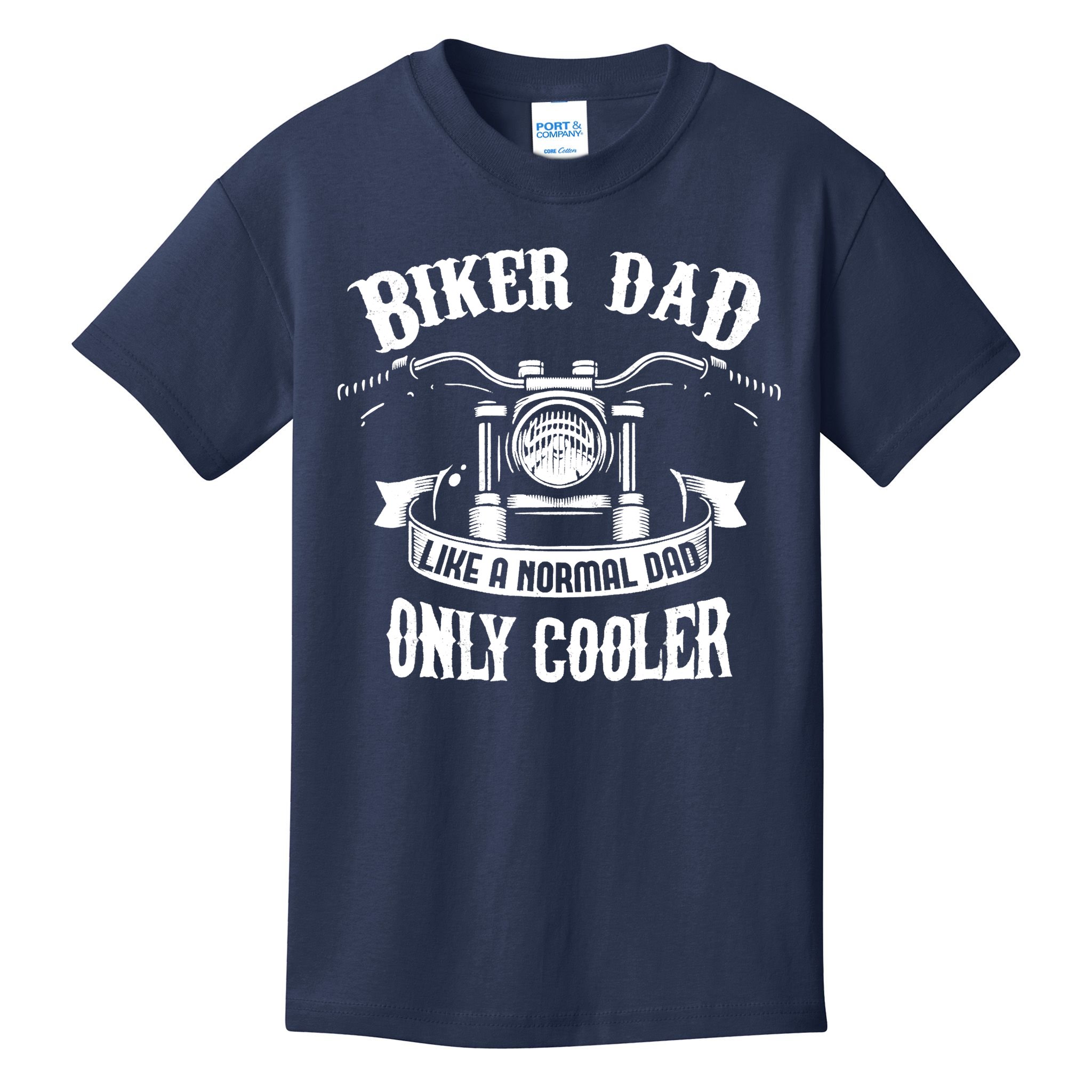 Biker Dad Motorcycle Father's Day Design for Fathers Kids T-Shirt