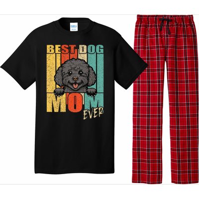 Best Dog Mom Ever Black Toy Poodle Mama Vintage Retro Pajama Set