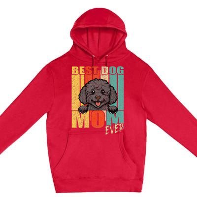 Best Dog Mom Ever Black Toy Poodle Mama Vintage Retro Premium Pullover Hoodie