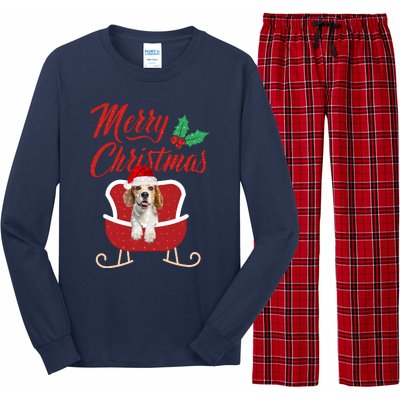 Beagle Dog Merry Christmas Design For The Holiday Season! Long Sleeve Pajama Set