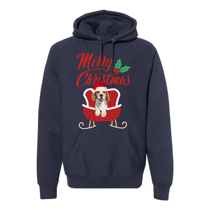 Beagle Dog Merry Christmas Design For The Holiday Season! Premium Hoodie