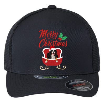 Bernese Dog Merry Christmas Design For The Holiday Season! Flexfit Unipanel Trucker Cap