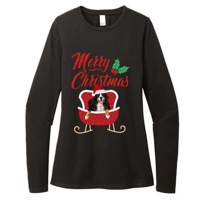 Bernese Dog Merry Christmas Design For The Holiday Season! Womens CVC Long Sleeve Shirt