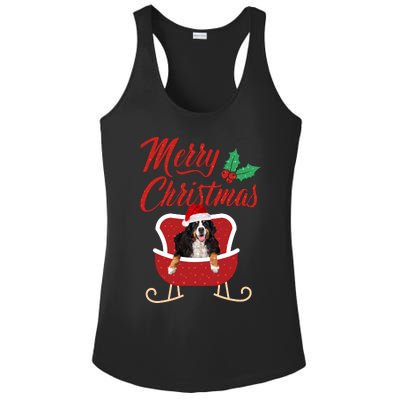 Bernese Dog Merry Christmas Design For The Holiday Season! Ladies PosiCharge Competitor Racerback Tank