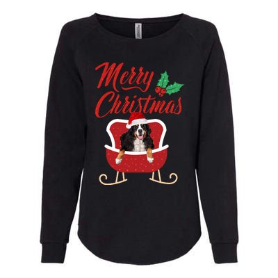 Bernese Dog Merry Christmas Design For The Holiday Season! Womens California Wash Sweatshirt