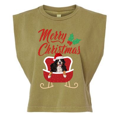 Bernese Dog Merry Christmas Design For The Holiday Season! Garment-Dyed Women's Muscle Tee