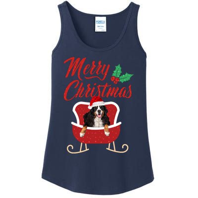 Bernese Dog Merry Christmas Design For The Holiday Season! Ladies Essential Tank