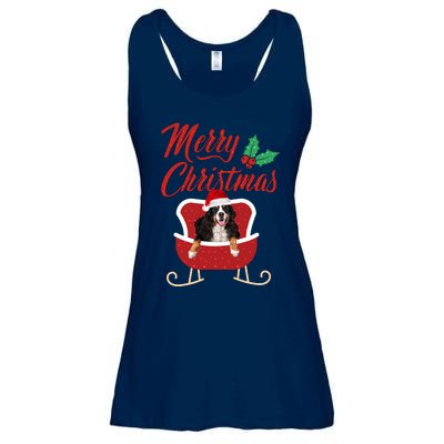 Bernese Dog Merry Christmas Design For The Holiday Season! Ladies Essential Flowy Tank