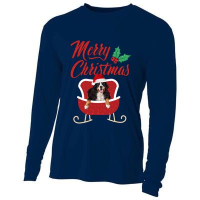 Bernese Dog Merry Christmas Design For The Holiday Season! Cooling Performance Long Sleeve Crew