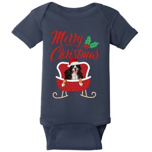 Bernese Dog Merry Christmas Design For The Holiday Season! Baby Bodysuit