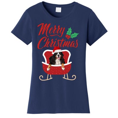 Bernese Dog Merry Christmas Design For The Holiday Season! Women's T-Shirt