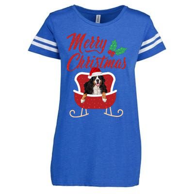 Bernese Dog Merry Christmas Design For The Holiday Season! Enza Ladies Jersey Football T-Shirt