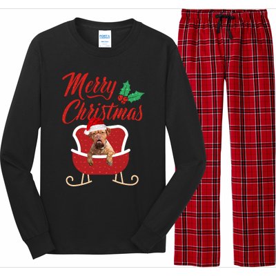 Bordeaux Dog Merry Christmas Design For The Holiday Season! Long Sleeve Pajama Set